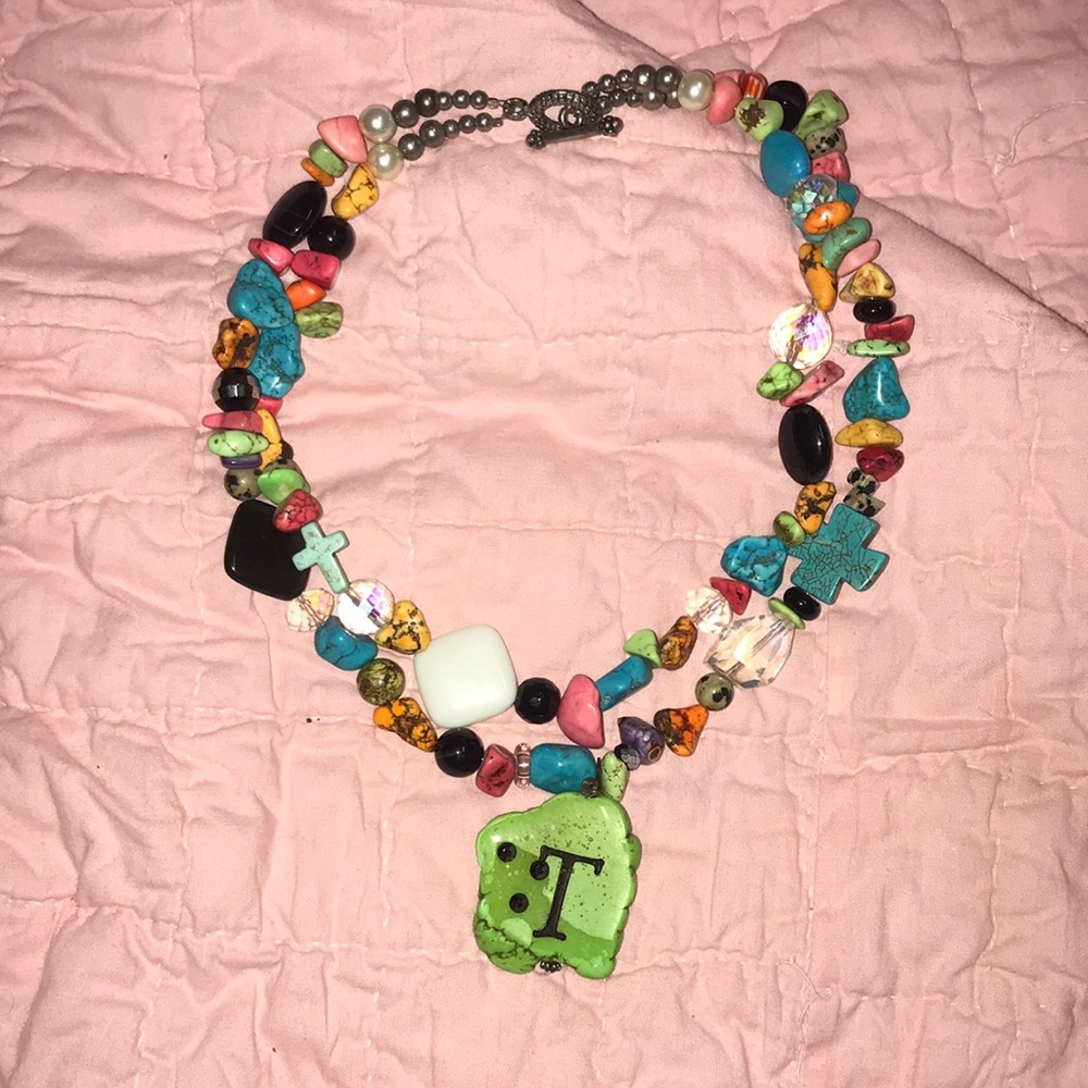 polished rock necklace